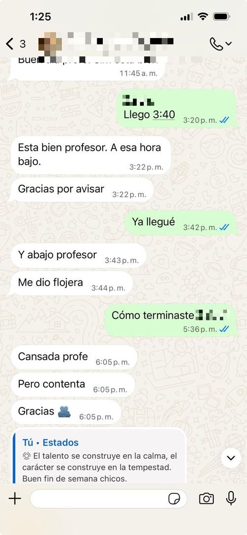 Mensaje de una alumna