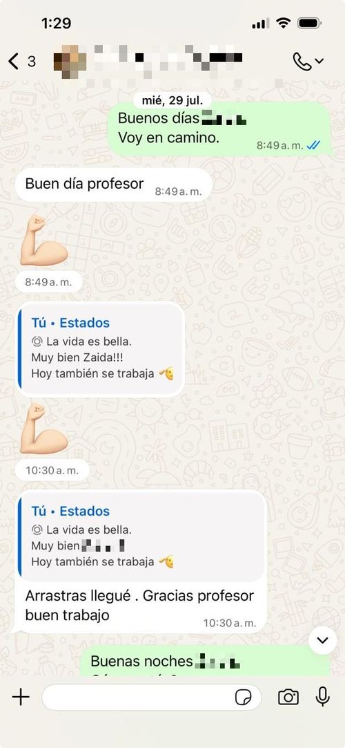 Mensaje de una alumna