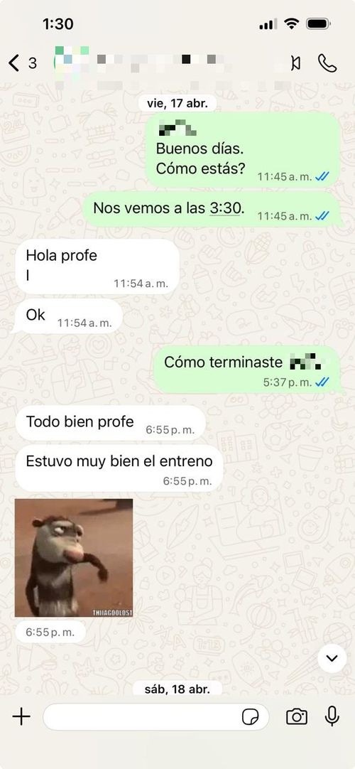Mensaje de una alumna